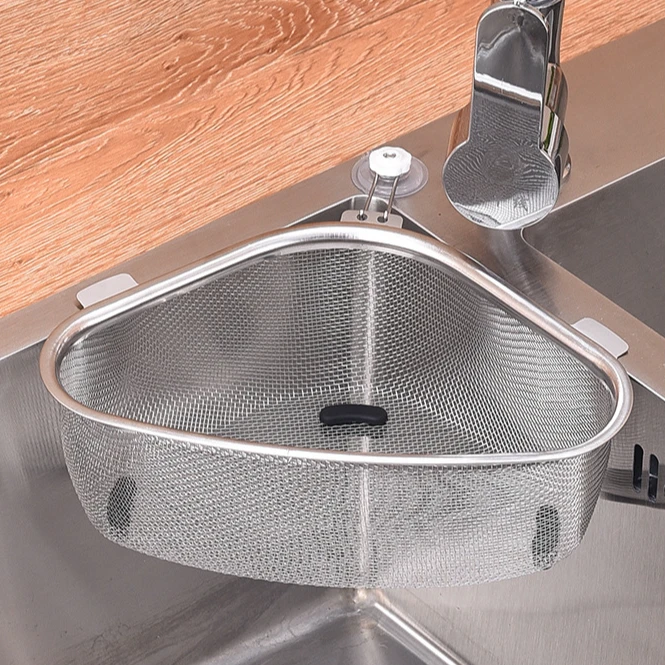 沥水篮不锈钢厨房用品家用水槽挂式免打孔收纳置物架多功能滴水篮