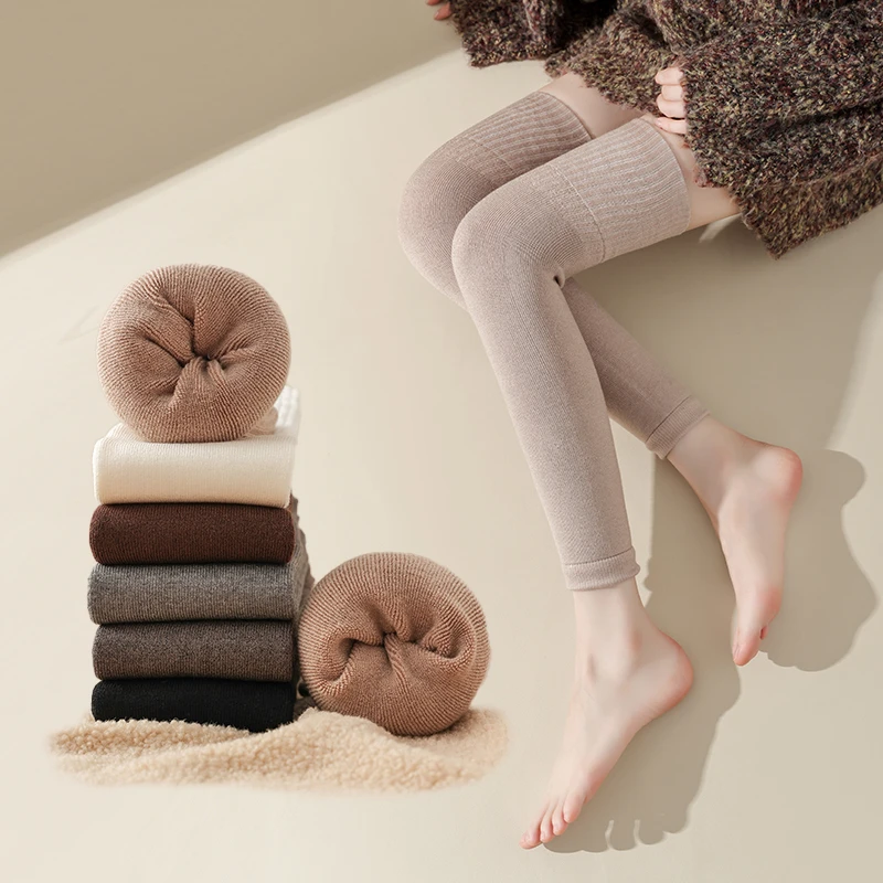 【毛圈过膝腿套】女长筒秋冬季防寒过膝显瘦波斯绒毛圈保暖袜套