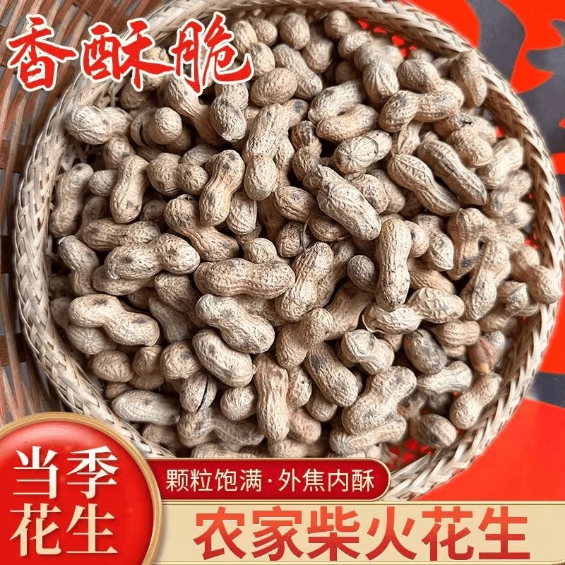 原味柴火炒花生手工现炒东北带壳花生坚果炒货极味欢