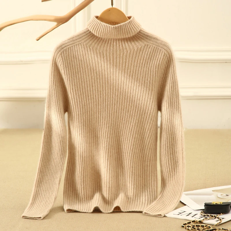 B23 女士7针双线瘦身一体成型100%山羊绒百搭瘦身气质外穿打底