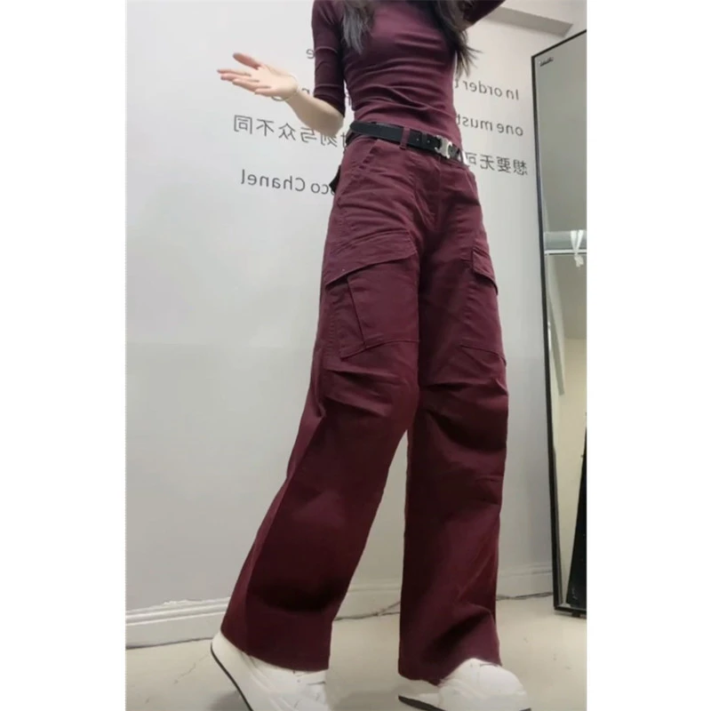 秋季高腰宽松直筒牛仔裤女士长裤拖地高个子显瘦工装裤款