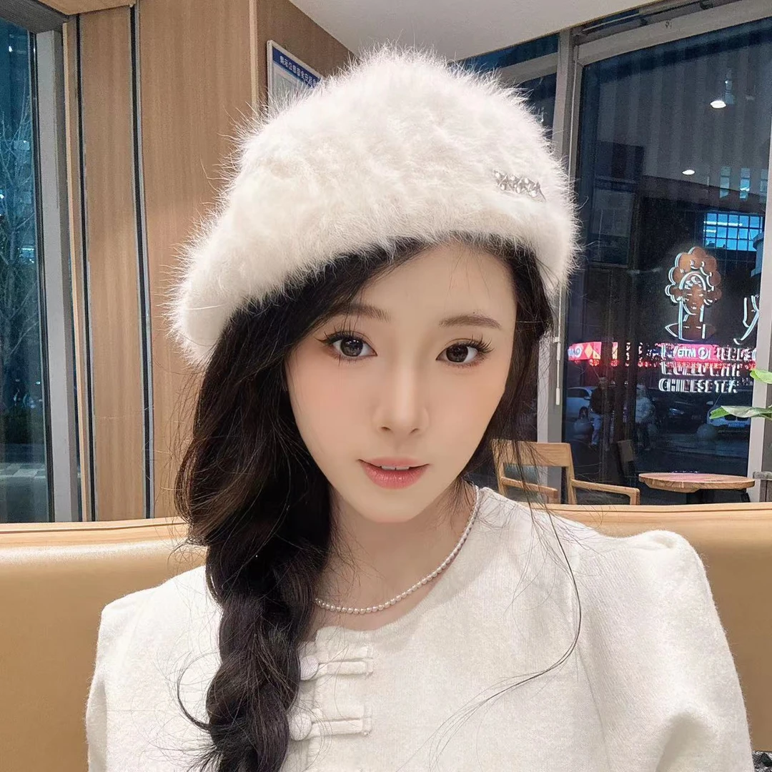 【毛毛款】秋冬百搭贝雷帽简约复古休闲逛街大头围显脸小反戴前进帽