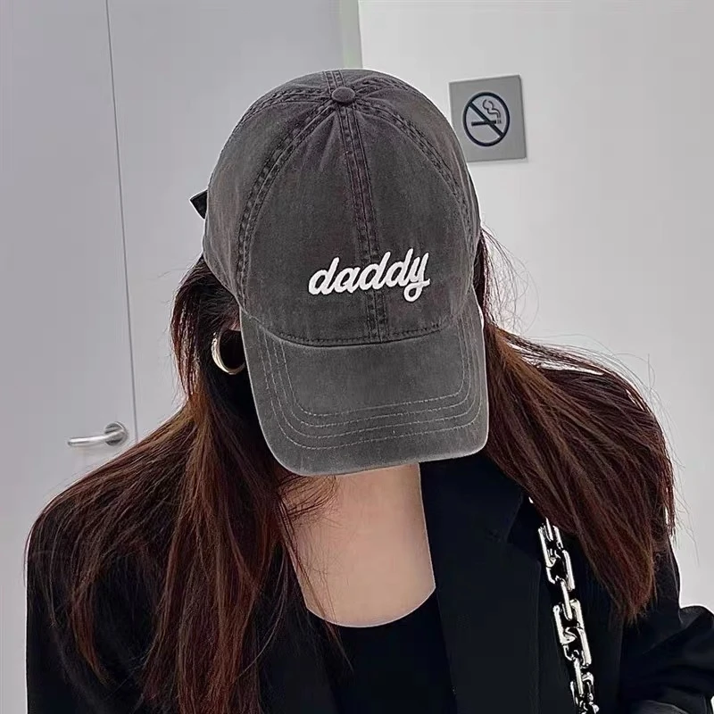 【daddy字棒球帽】高版本韩版显脸小软顶男女鸭舌帽字母帽子遮阳