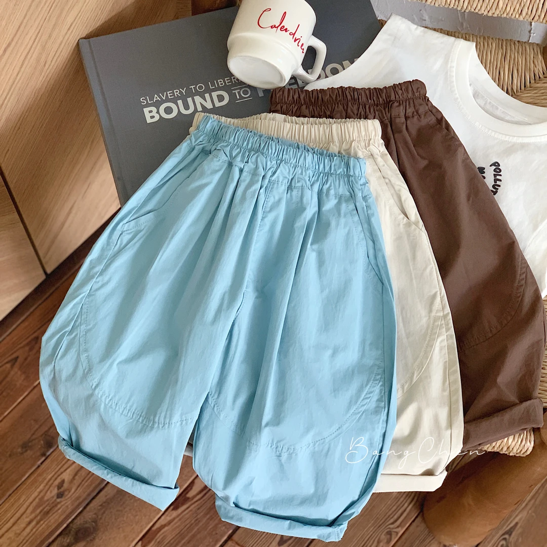 儿童休闲裤2025夏款新品童装纯色百搭运动裤男童长裤潮