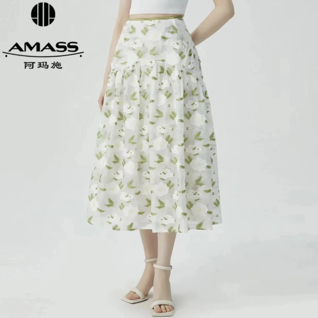AMASS/阿玛施 气质百搭仙气飘飘花卉公主半裙 女5200378