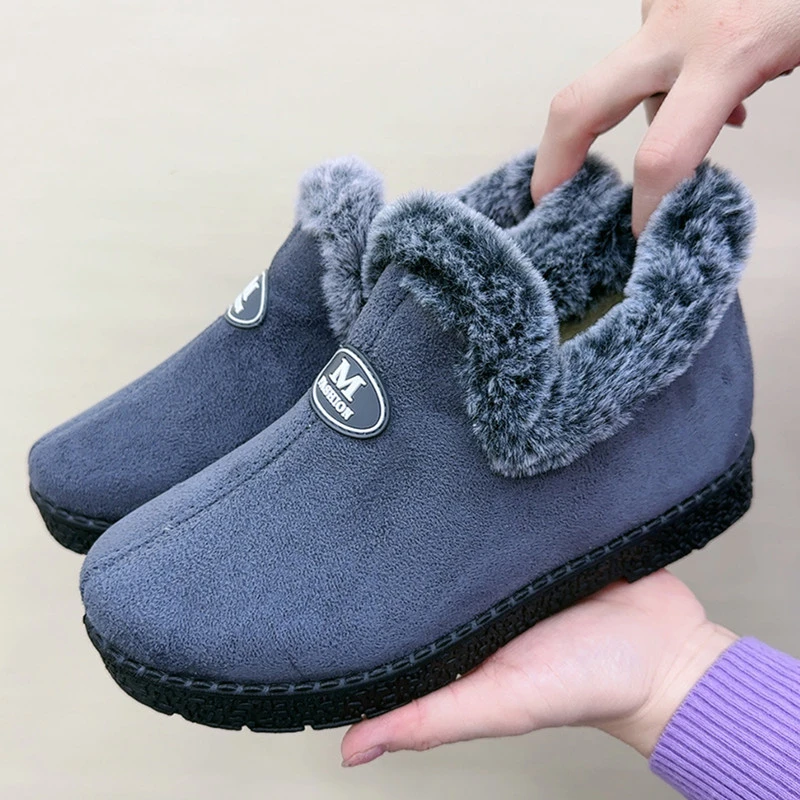 冬季棉鞋女加绒保暖休闲妈妈鞋老北京布鞋中老年短靴加厚老人棉靴