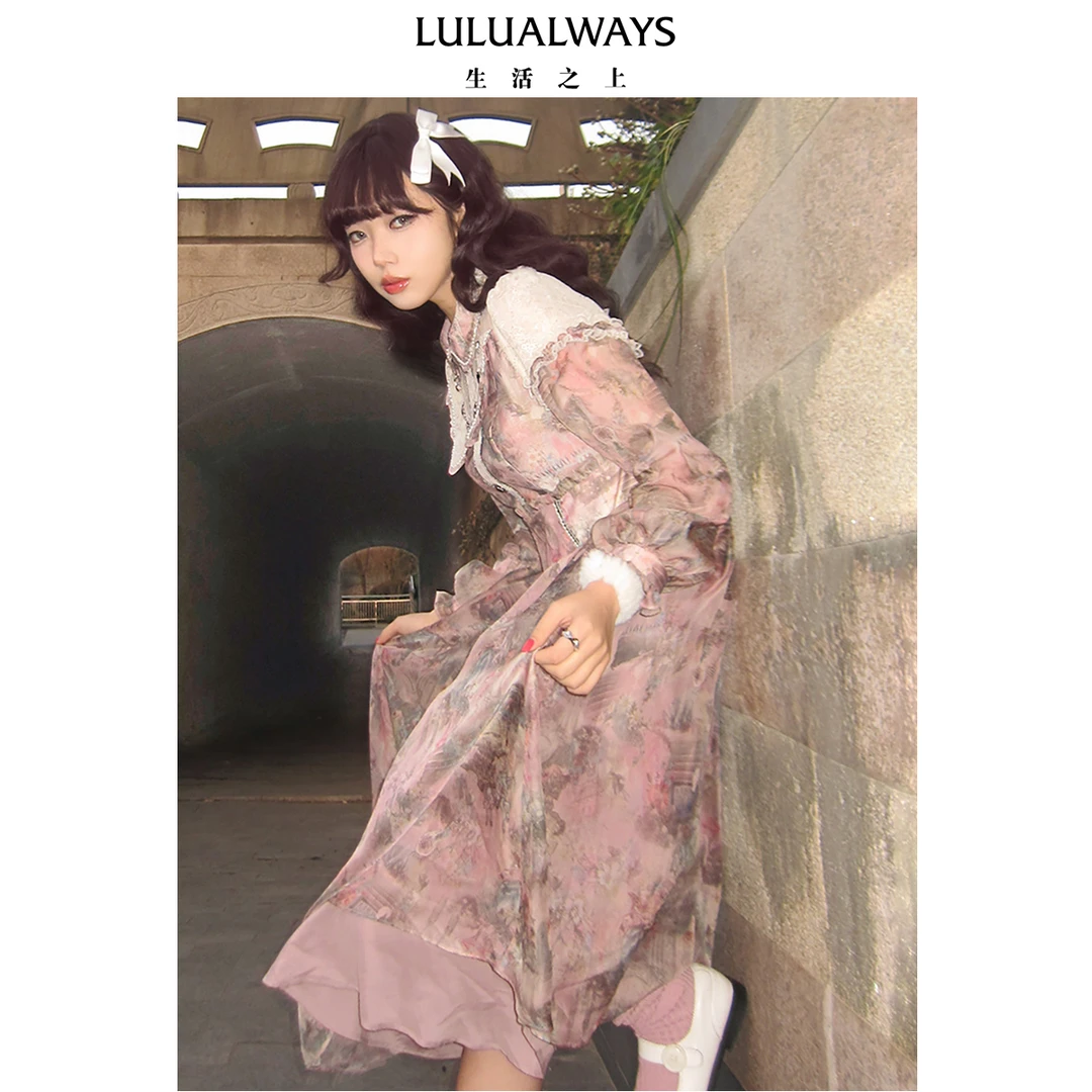 LULUALWAYS24春季新款复古宫廷风设计感公主裙连衣裙