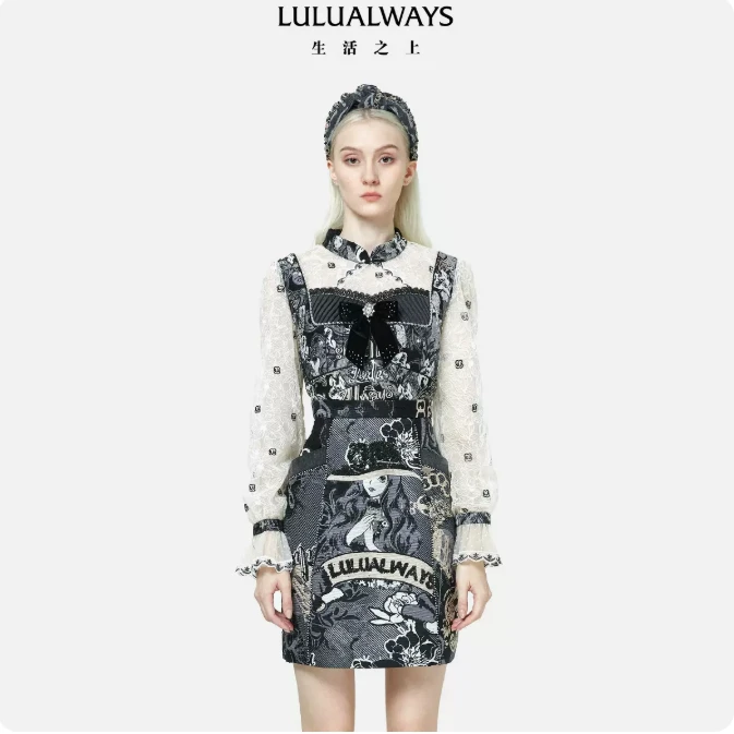 lulualways 冬季浪漫宫廷风女款复古长袖连女士衣裙 LND5017