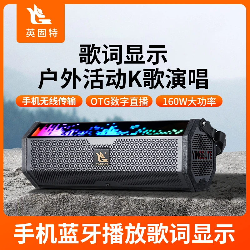 露营野餐团建团队音响户外大电池长续航双麦两麦克风k歌音箱蓝牙