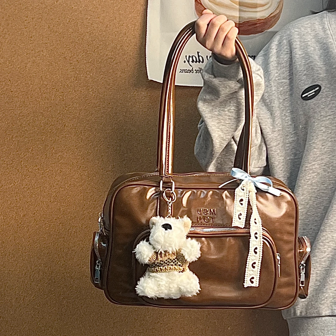 缪系时尚简约单肩包ins百搭通勤韩版手提包休闲小众大容量包包