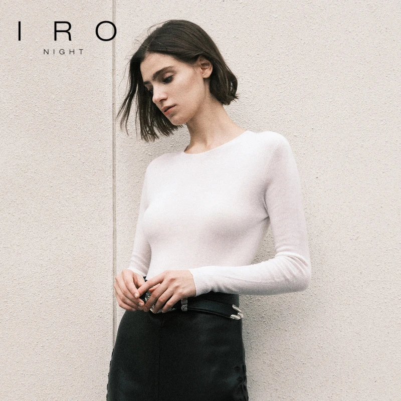IRO Night 25秋冬天丝山羊绒醋酸三合一正肩修身内搭打底