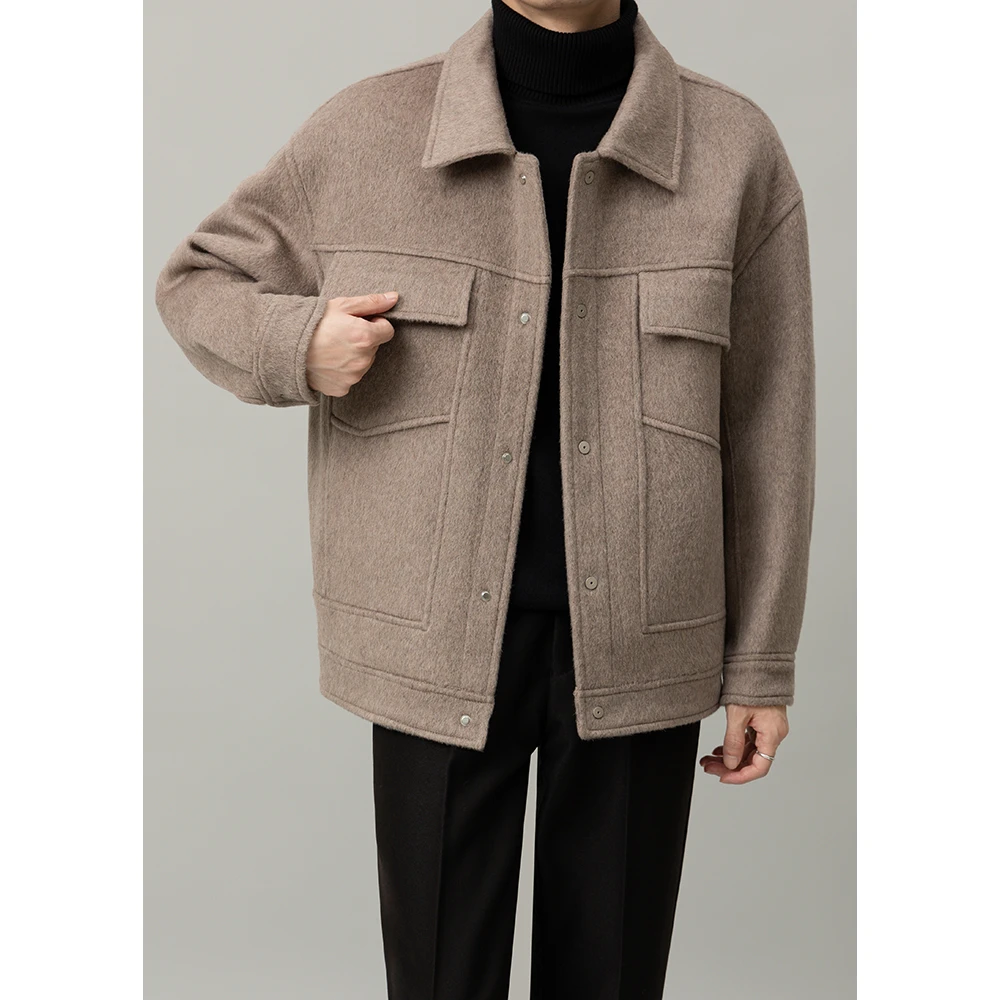 TWENTYFIVE男士加厚秋冬季双面毛呢夹克秋冬新款潮流休闲毛呢外套