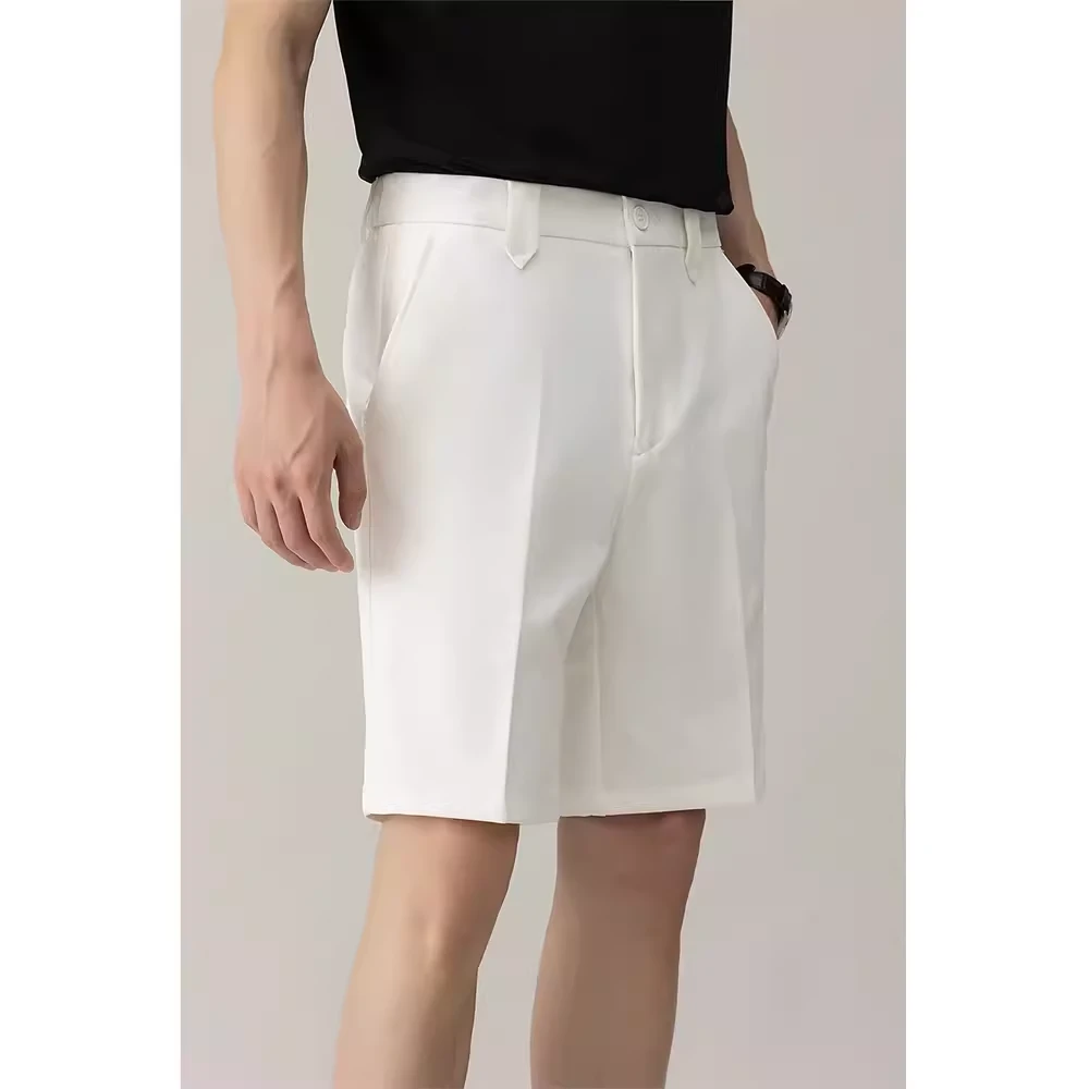 夏季西装短裤男士直筒宽松韩版休闲轻熟风商务中裤修身五分裤潮流