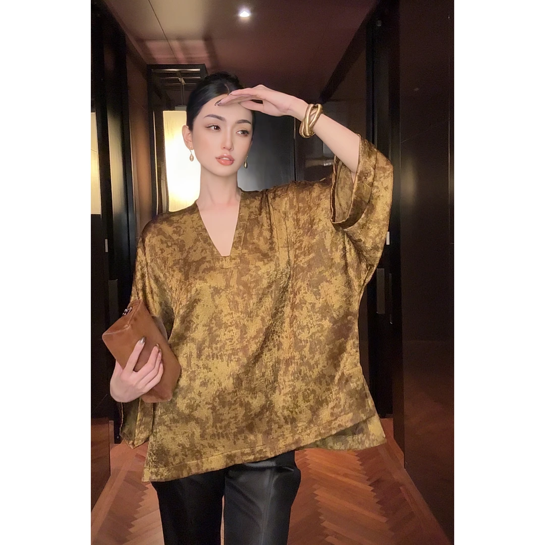 紫紫 静影沉璧  中式腔调薄凉松弛上衣ZC06SZYL403