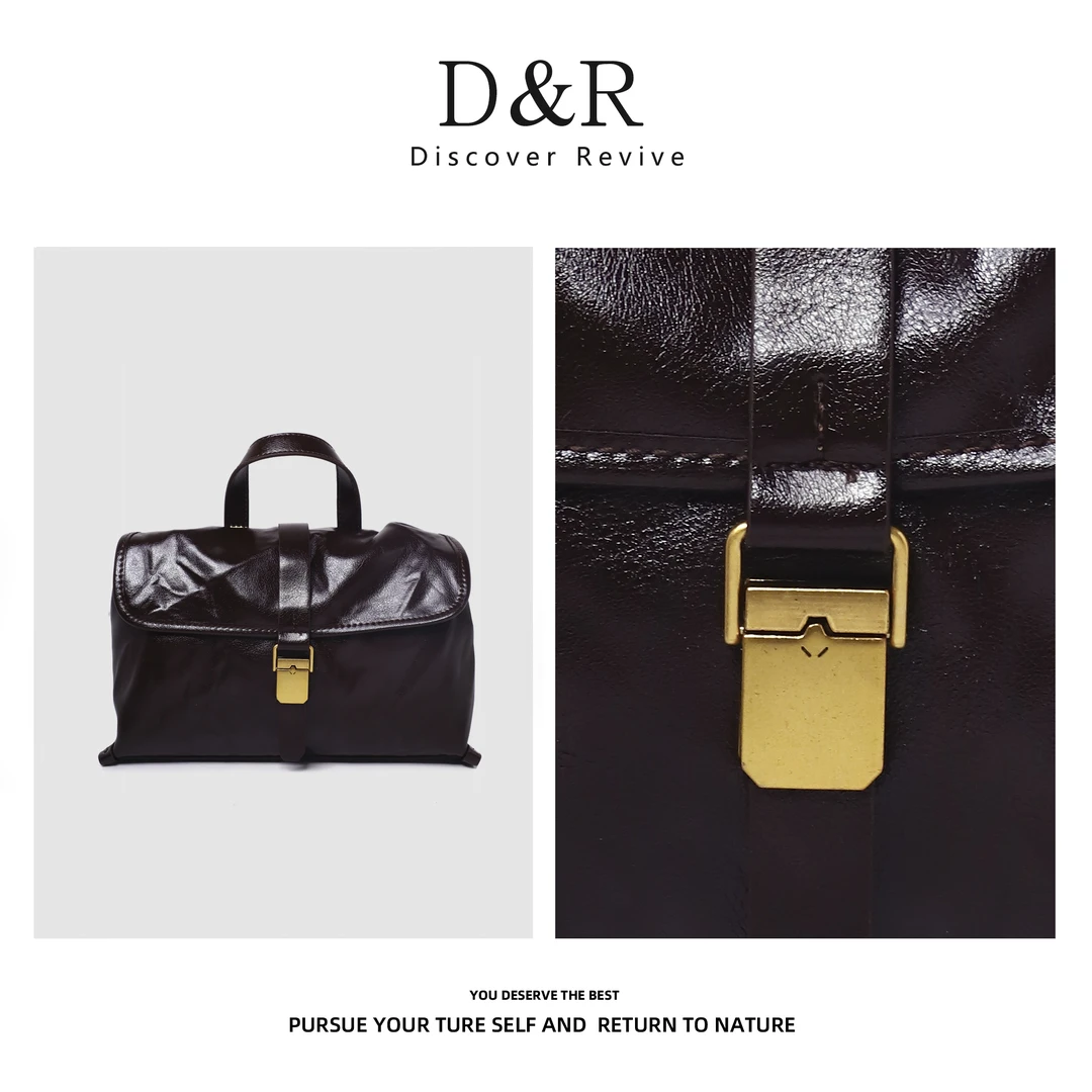 Discover  Revive秋冬新款潮流时尚美式复古手提斜挎邮差包（E157）