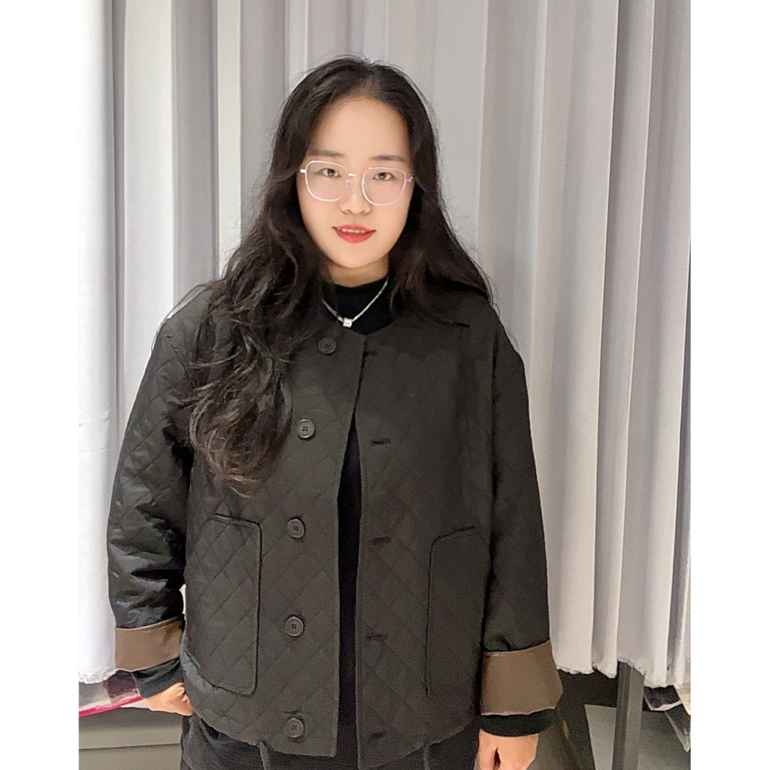 拼色显气质压缩棉服8882