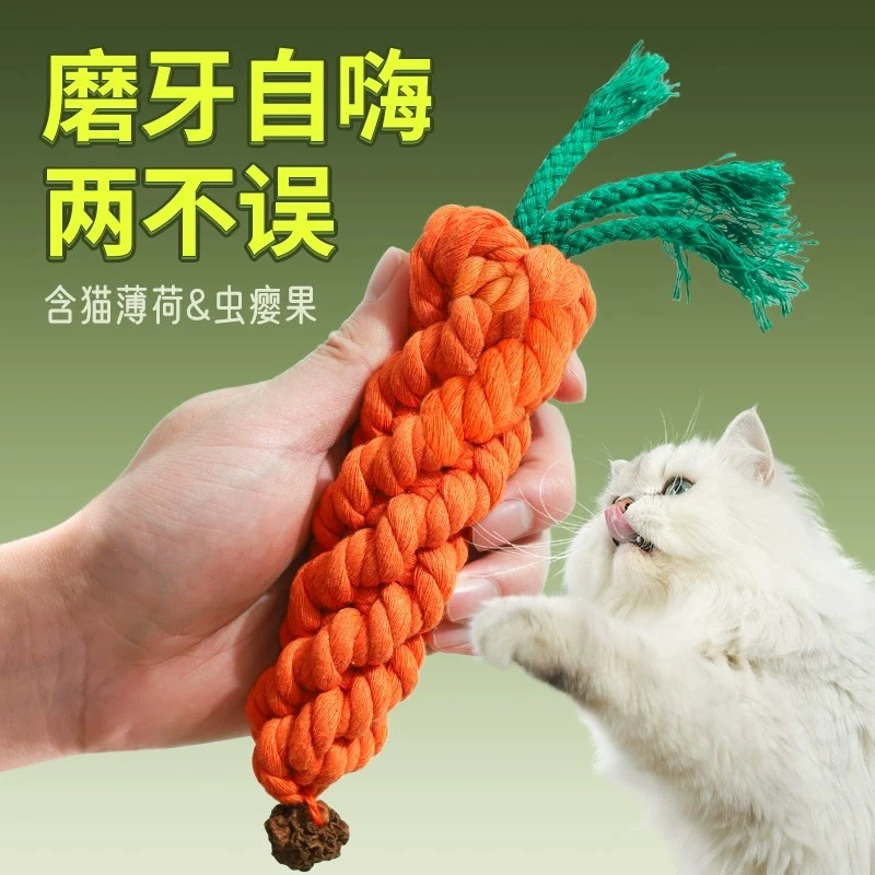 Hoopet猫咪磨牙棒猫耐咬虫瘿果猫薄荷逗猫棒幼猫自嗨解闷猫玩具