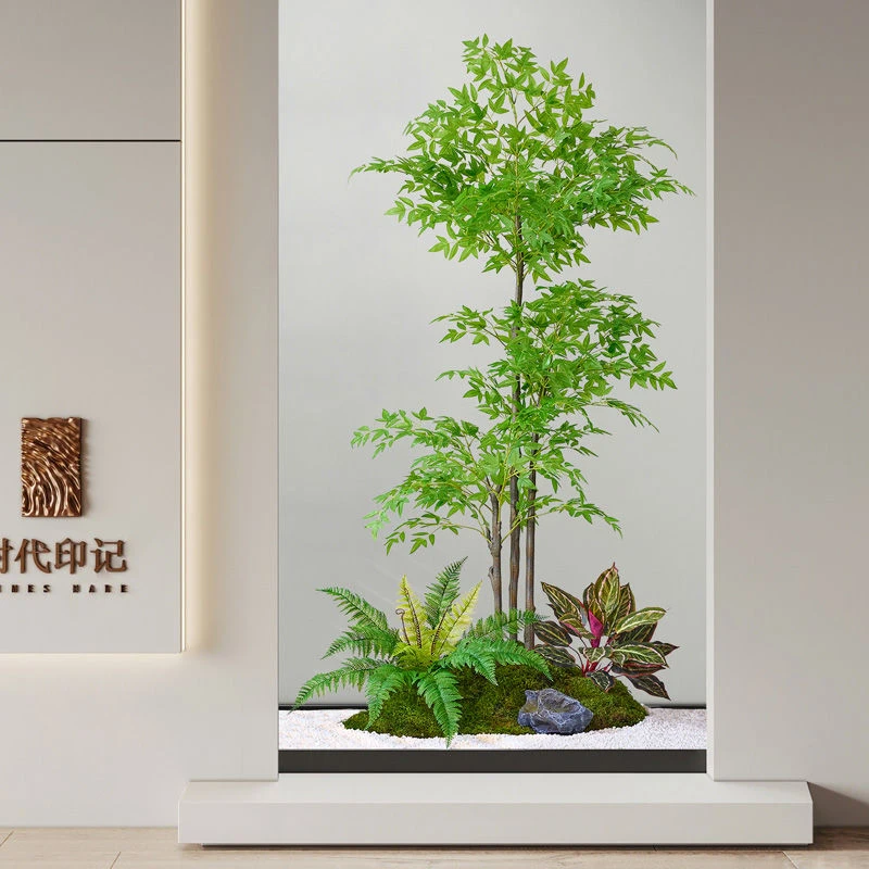 【小扬哥推荐】室内仿真绿植造景入户玄关楼梯下拐角橱窗微景观角