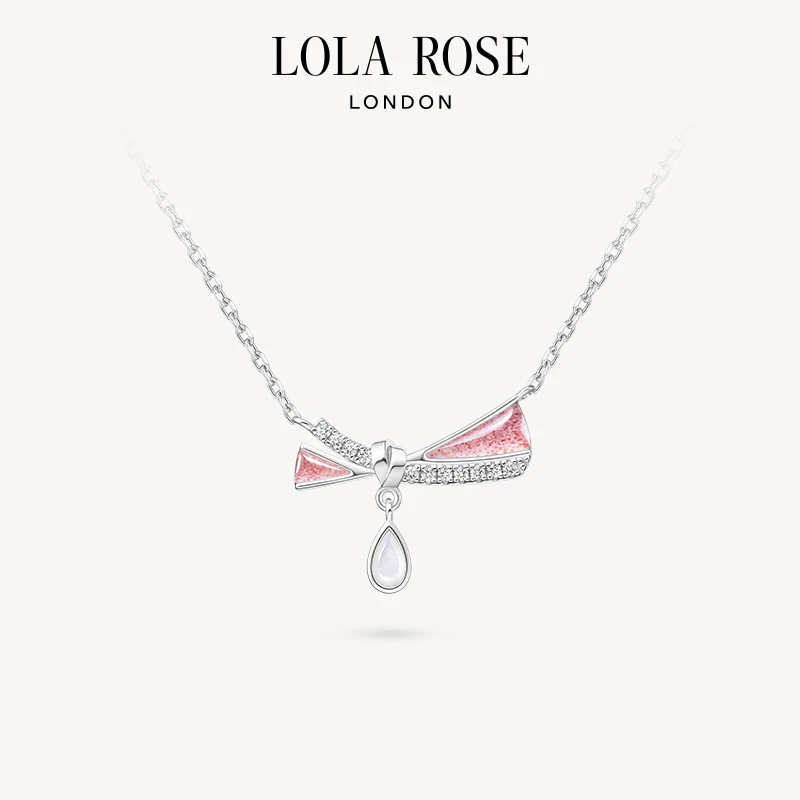 坠链均925银合成锆石 【维维推荐】Lola Rose宝石缎带项链