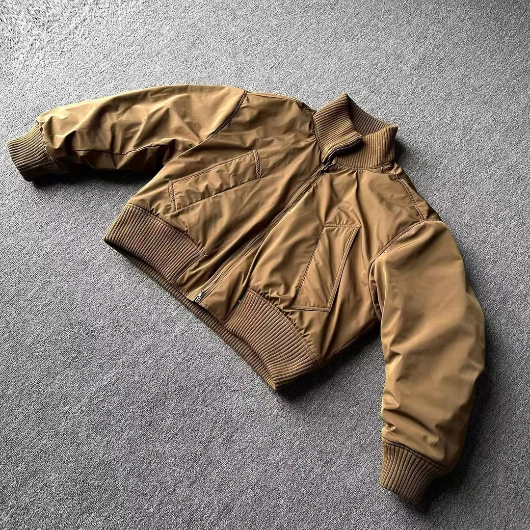 廓形飞行服春秋连帽夹克外套宽松百搭潮流美式复古运动立领