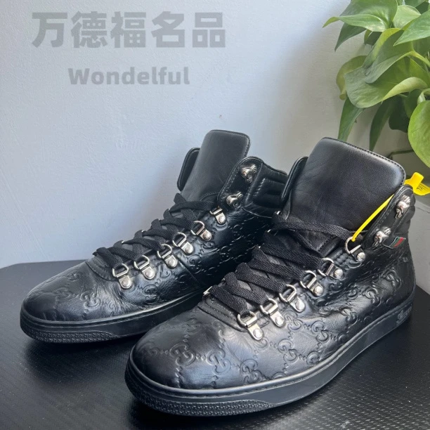 GUCCI/古驰40码压印老花满印高帮无配件成色自定义/时尚/wdf377