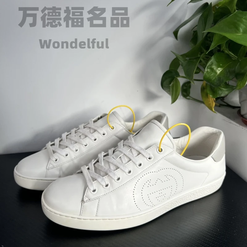 GUCCI/古驰40欧码镂空双G大logo小白鞋成色自定义编号