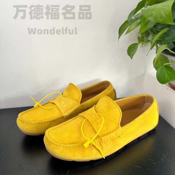 GUCCI/古驰39.5欧码黄麂皮豆豆鞋一脚蹬成色自定义wdf284
