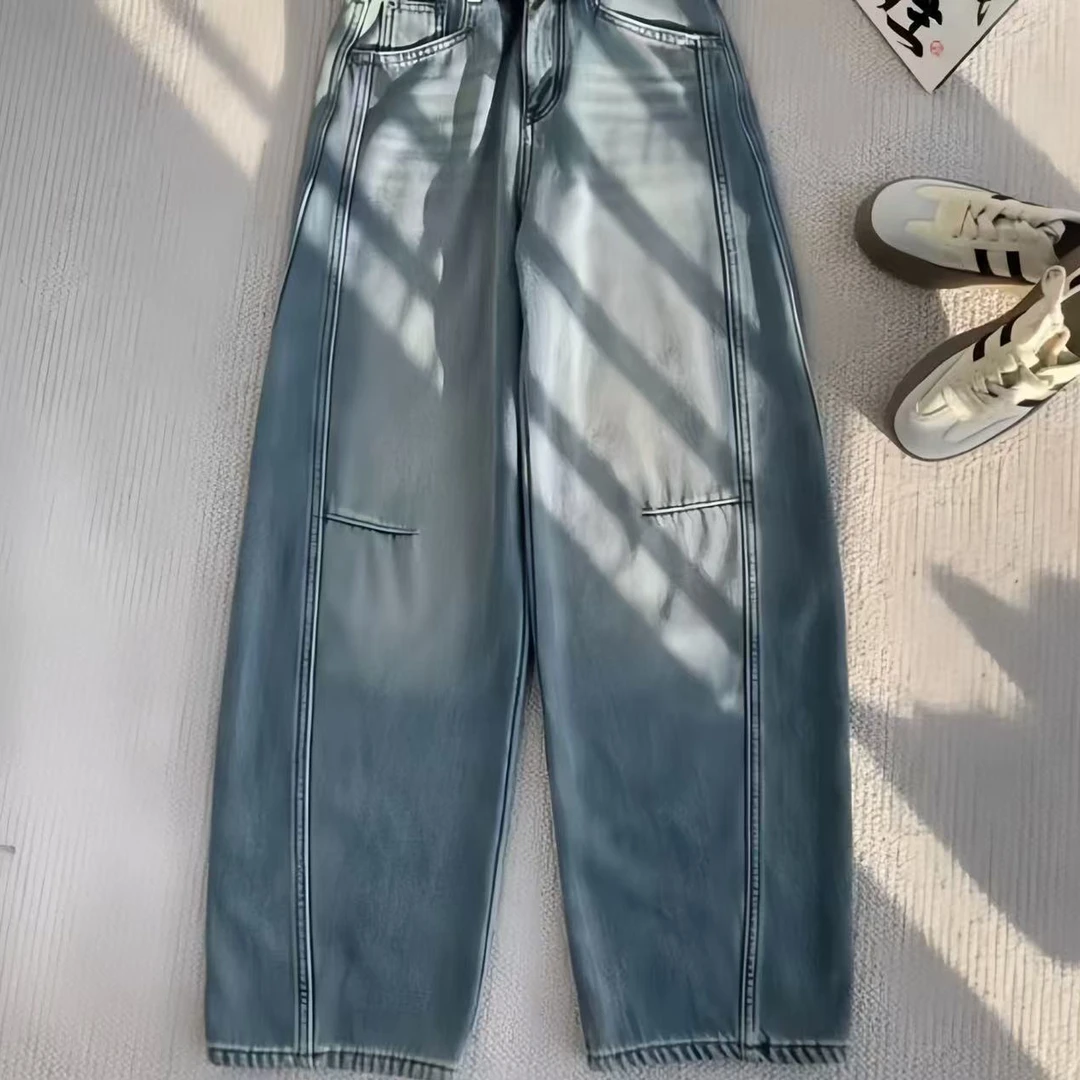 新款冬季加绒加厚显瘦时尚百搭水洗休闲裤牛仔裤皮带设计感长裤