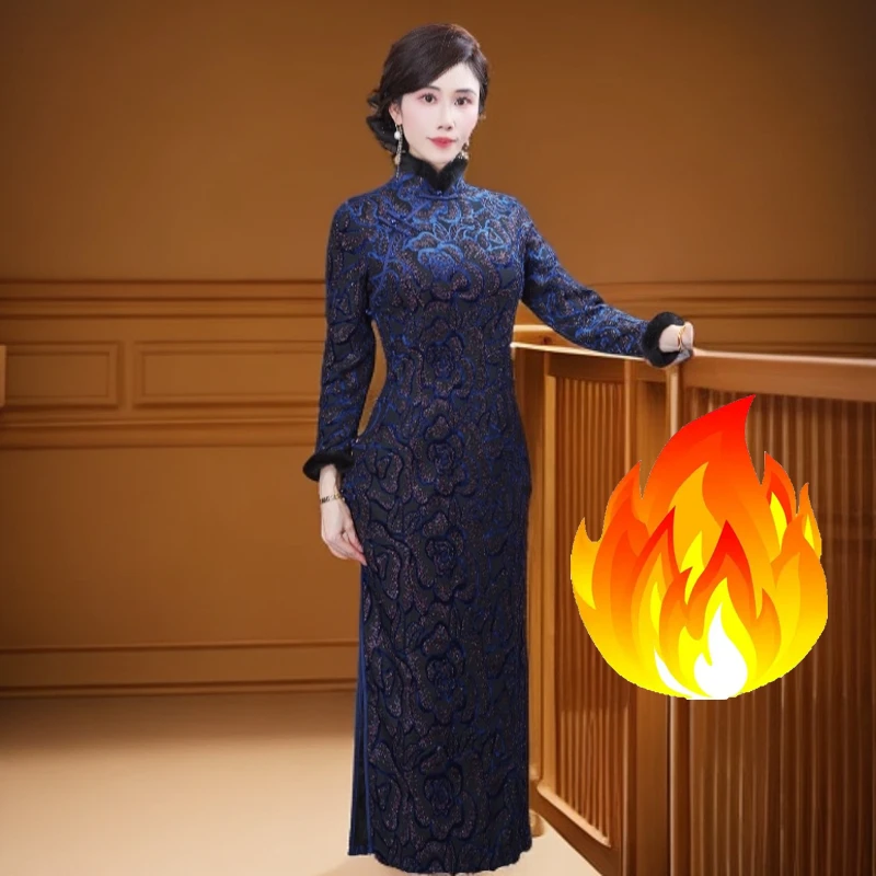 青山坠  2024新款改良旗袍气质日常优雅经典修身