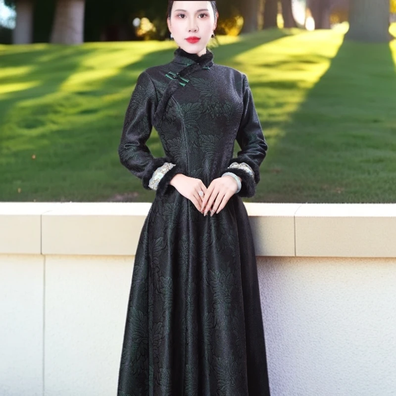 暮色琳琅  2024新款改良旗袍气质日常优雅经典修身