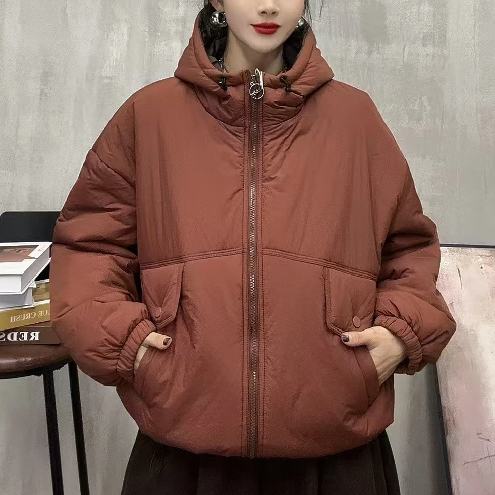 7845新款秋冬加厚休闲百搭减龄长袖上衣棉服外套