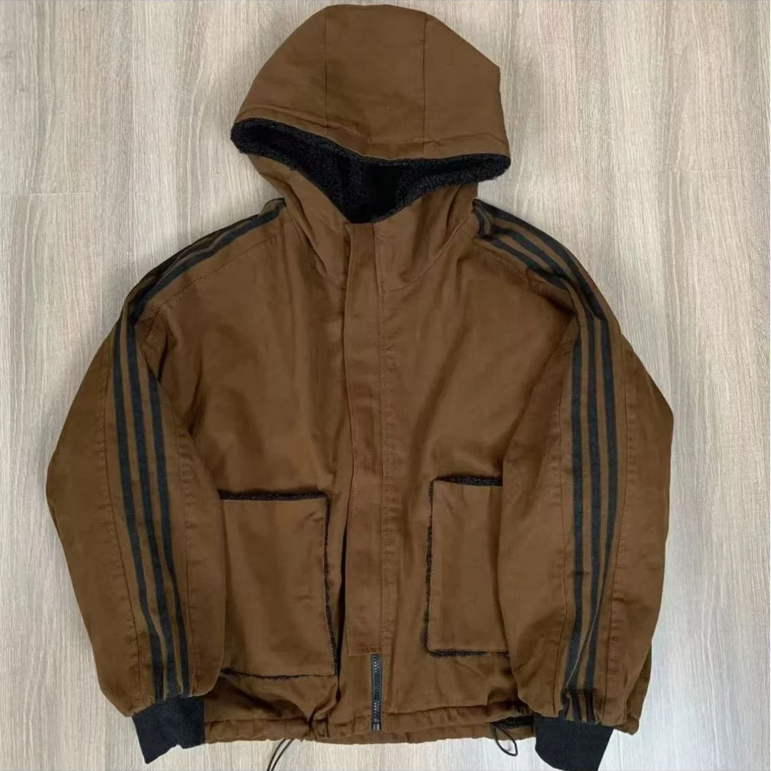 75112新款冬季两面穿加厚连帽大口袋时尚百搭宽松显瘦棉服