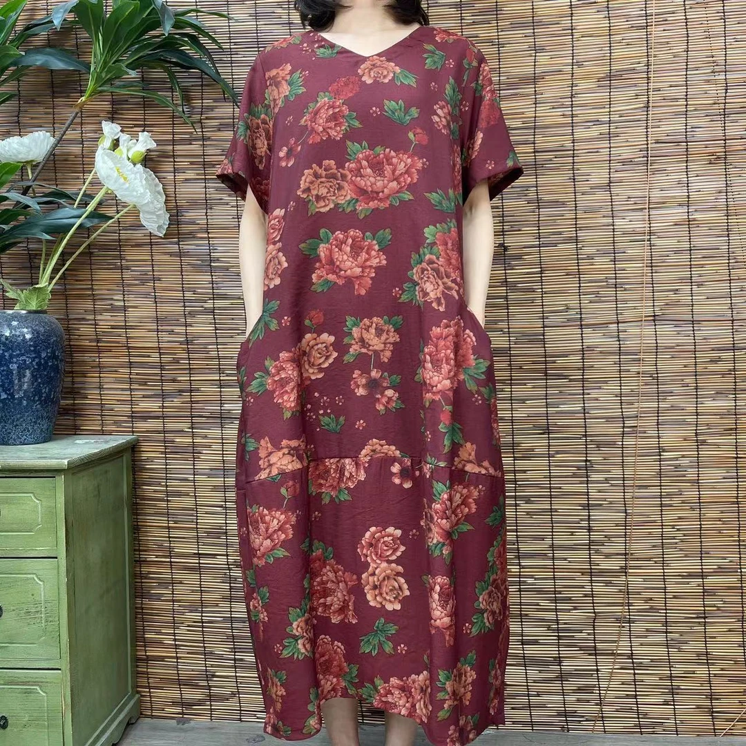 2731新款春夏民族风气质减龄连衣裙QZ