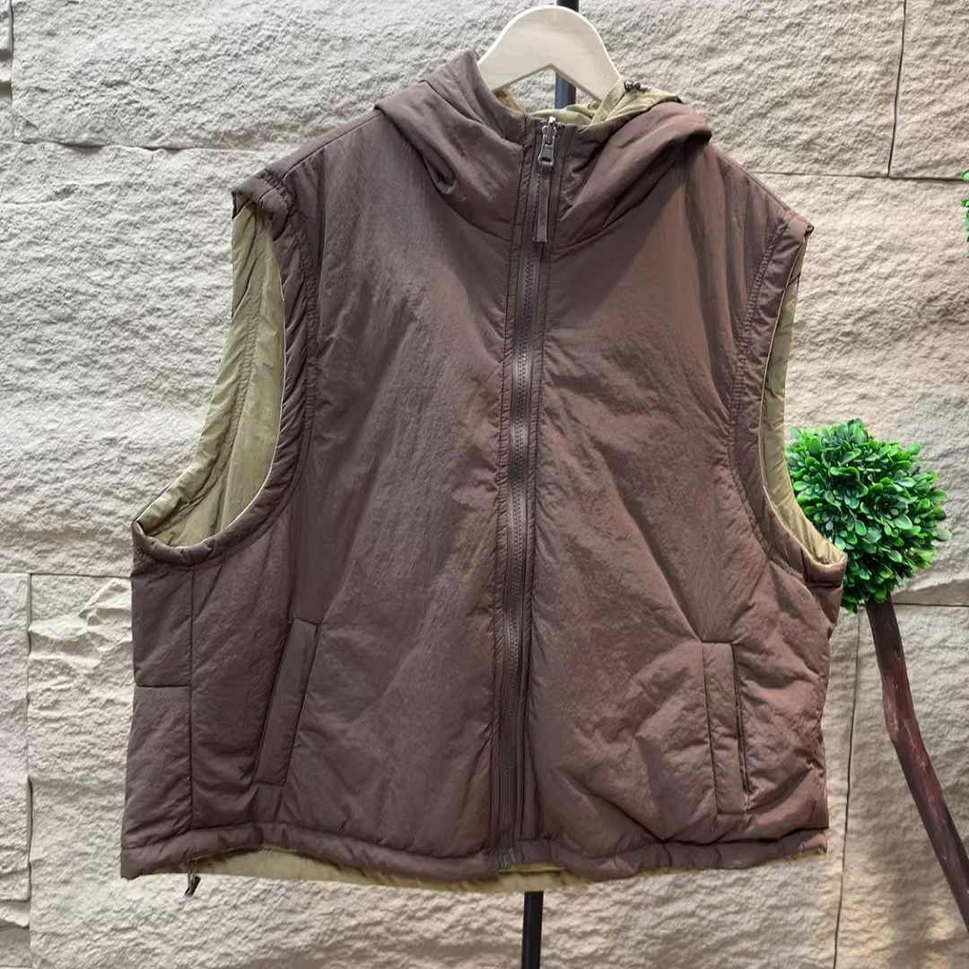 7370新款秋季两面穿简约休闲百搭时尚连帽马夹