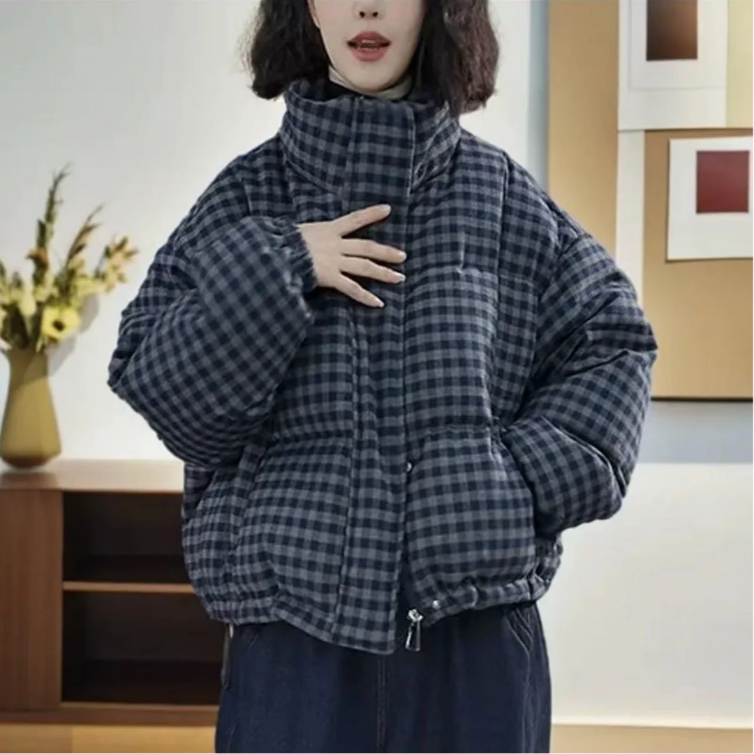 8072新款加厚秋冬时尚洋气休闲百搭宽松显瘦立领棉服