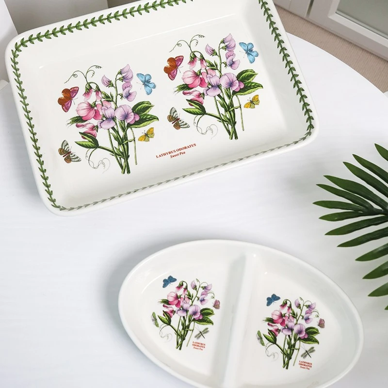 英国Portmeirion波特美林花草园陶瓷餐具盘子家用田园风分格餐盘