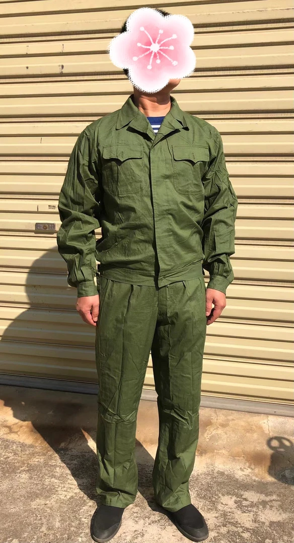 库存老货绿色维棉工作服作训服长袖春秋