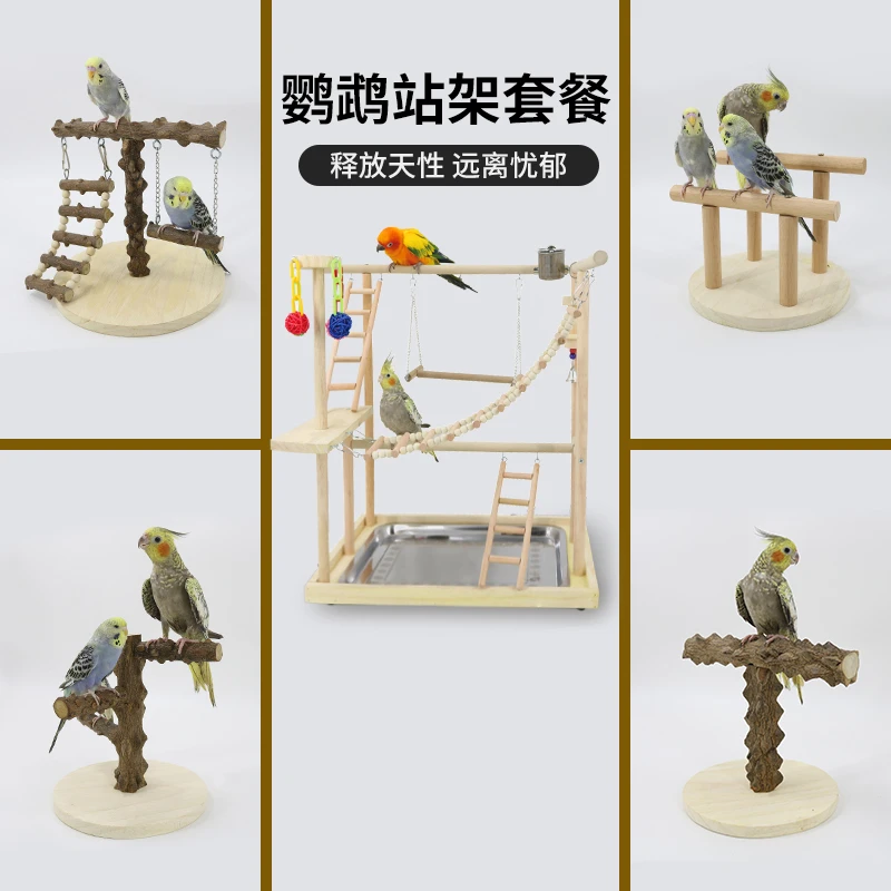 鹦鹉游戏架 鹦鹉玩具用品 训练站架 逗鸟鸟玩具爬架爬梯秋千云梯