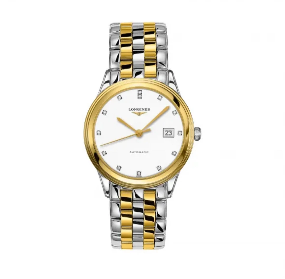 99新 Longines/浪琴 军旗874白盘间金钻刻/全套/38.5mm
