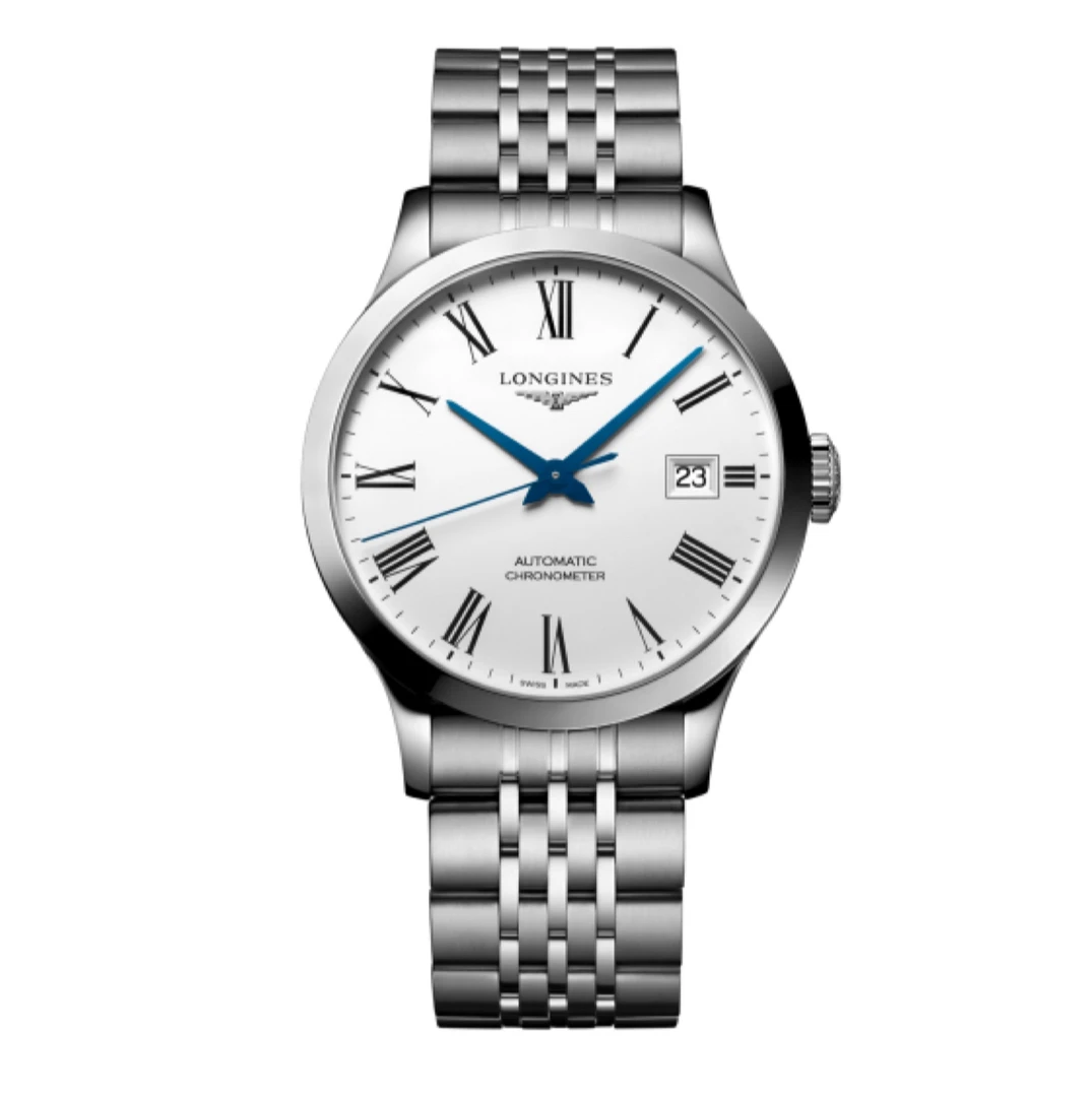 99新 Longines/浪琴 开创者821白盘罗马刻/表径40蓝针腕表男