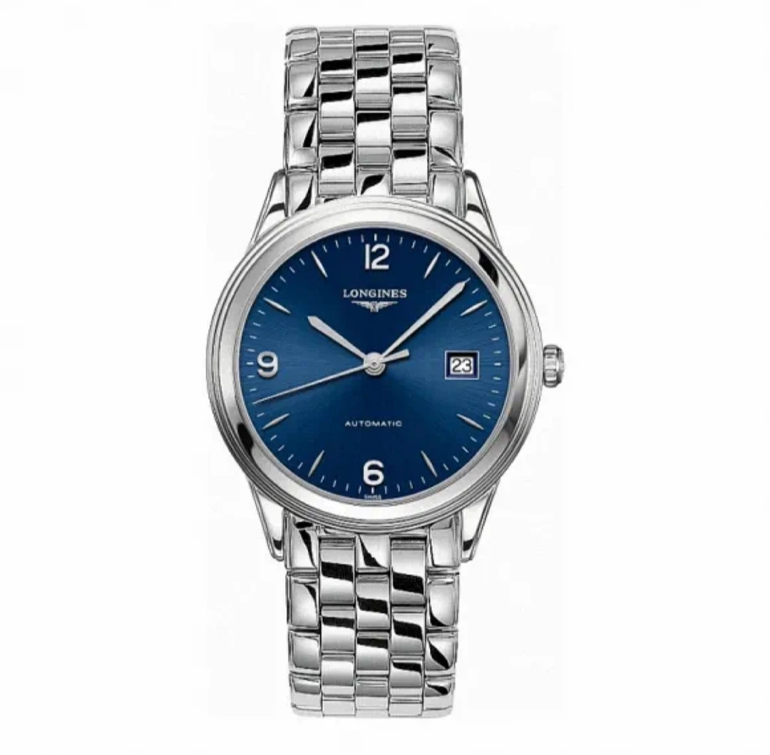 99新 Longines/浪琴 军旗874蓝盘数字/全套/表径38.5mm