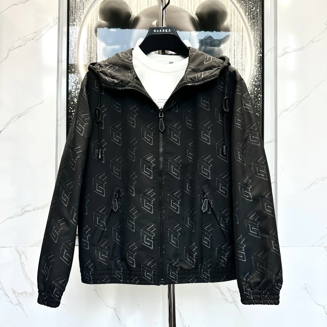 【GF外套】24年新款男士秋冬高品质修身潮流休闲连帽夹克外套时尚