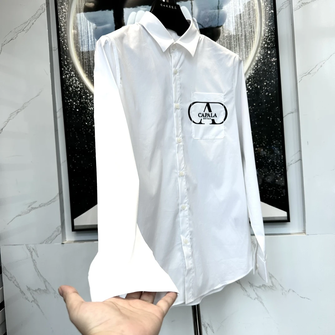 【卡铂拉衬衫】24新款秋冬季男士圆领休闲百搭保暖时尚衬衫（两个色）