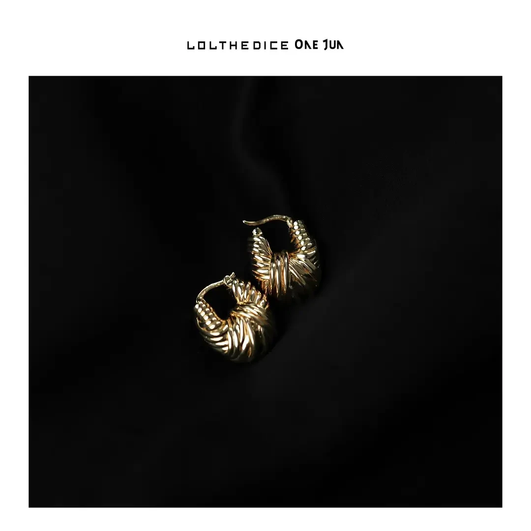 ONE JUN|B家复古编织小众金色圈圈耳环