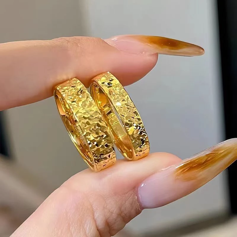 铜合金戒指 金色时尚大气碎碎冰戒指B04