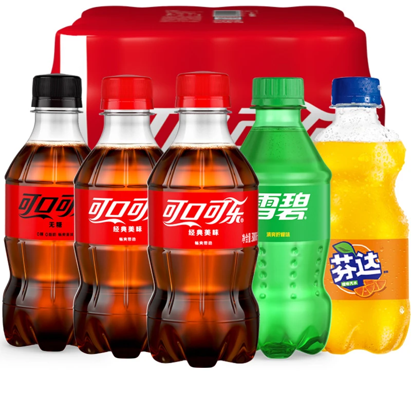 迷你瓶装可口可乐装小瓶雪碧芬达碳酸饮料劲爽汽水300ml*6瓶/4瓶
