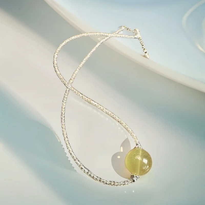 【R先生】天然手工黄水晶锁骨链甜美时尚清新简约文艺气质精致百搭