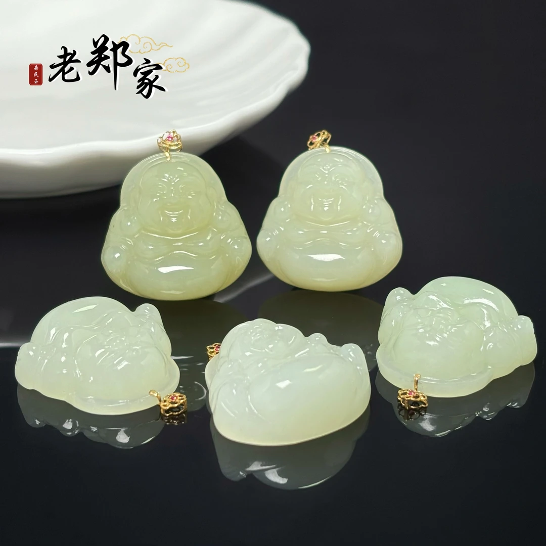【新疆和田玉】18k和田玉佛公吊坠（多样性发一件不带链)1620