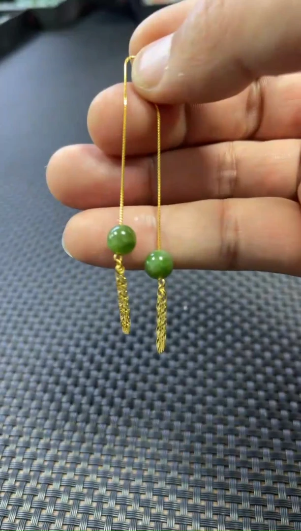 【闪购商品】和田玉耳坠银S925镶嵌一对多样性发