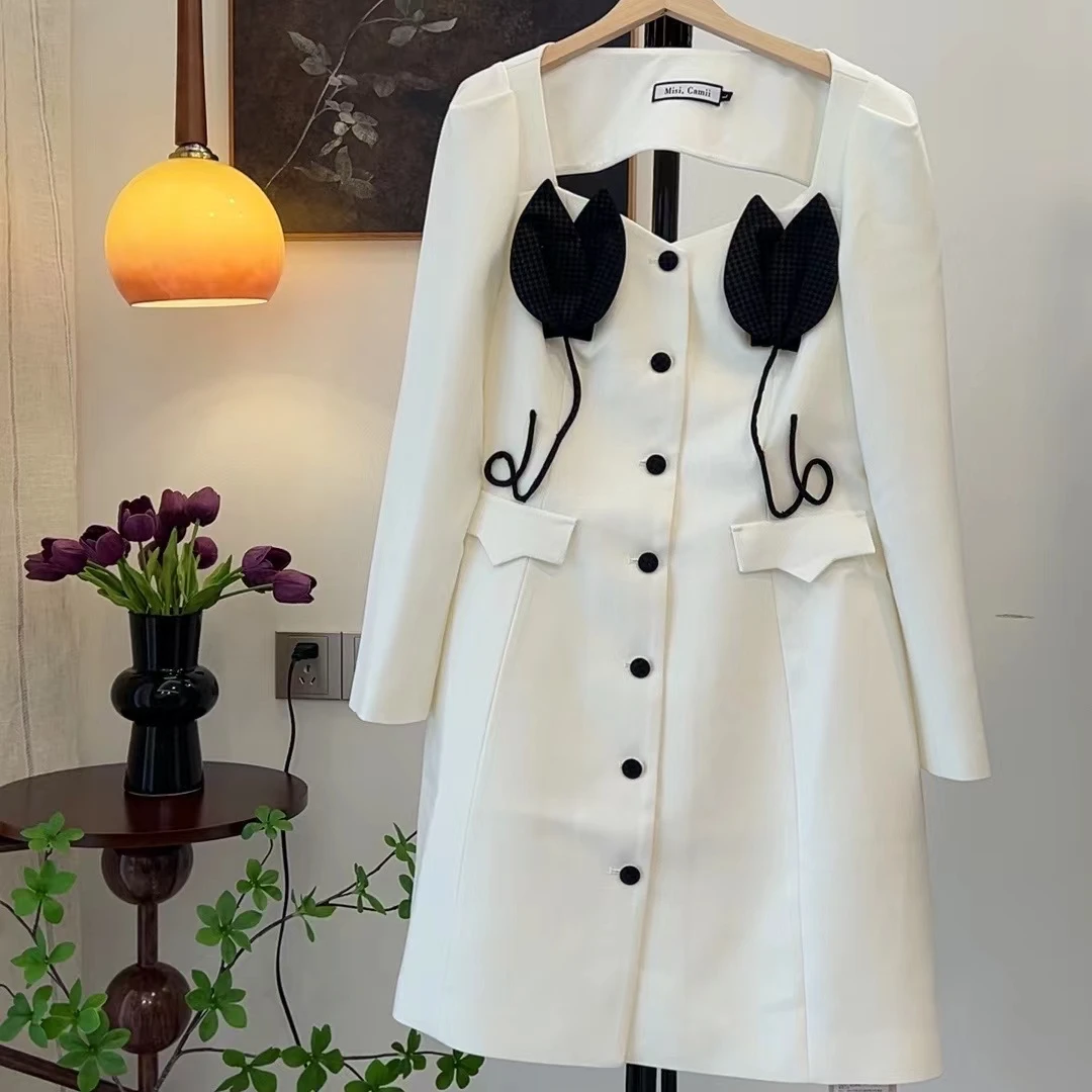 [女王大牌女装]品牌专柜轻奢女装中长款时尚设计师款